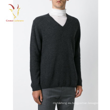 Suéteres de cuello en v profundo estilo clásico de moda de los hombres